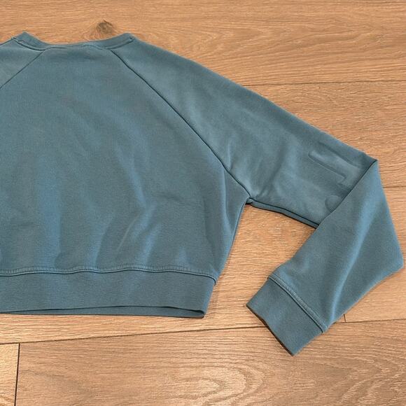 NIKE Blue Dri-Fit Crew Neck Puffy Imprinted Just Do It Pullover Sweatshirt Sz XS - Picture 6 of 10